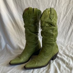 Green Western Cowboy Boots